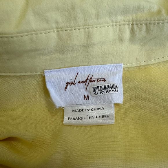 GIRL AND THE SUN Long Sleeve Lined Maxi Shirt Dress in Pale Yellow - Picture 10 of 14